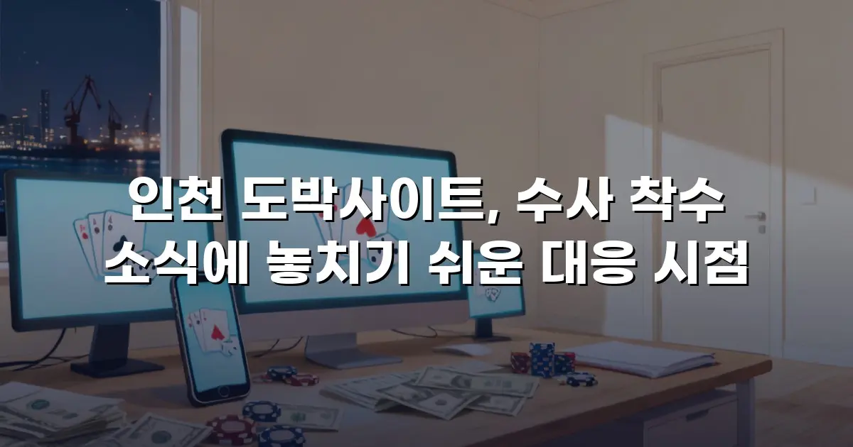 인천 도박사이트, 수사 착수 소식에 놓치기 쉬운 대응 시점
