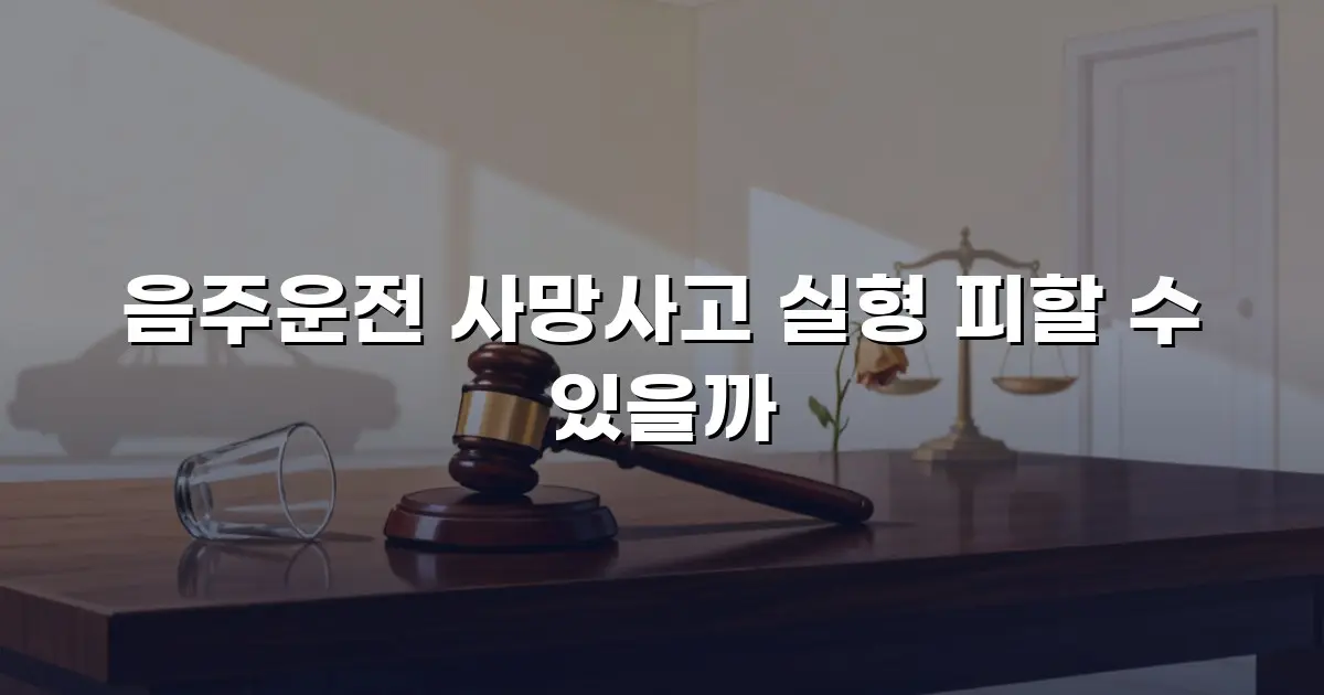 음주운전 사망사고 실형 피할 수 있을까