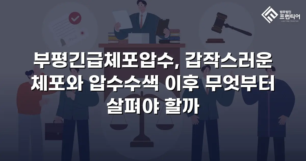 부평긴급체포압수, 갑작스러운 체포와 압수수색 이후 무엇부터 살펴야 할까