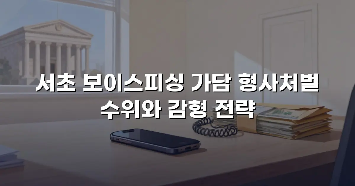 서초 보이스피싱 가담 형사처벌 수위와 감형 전략