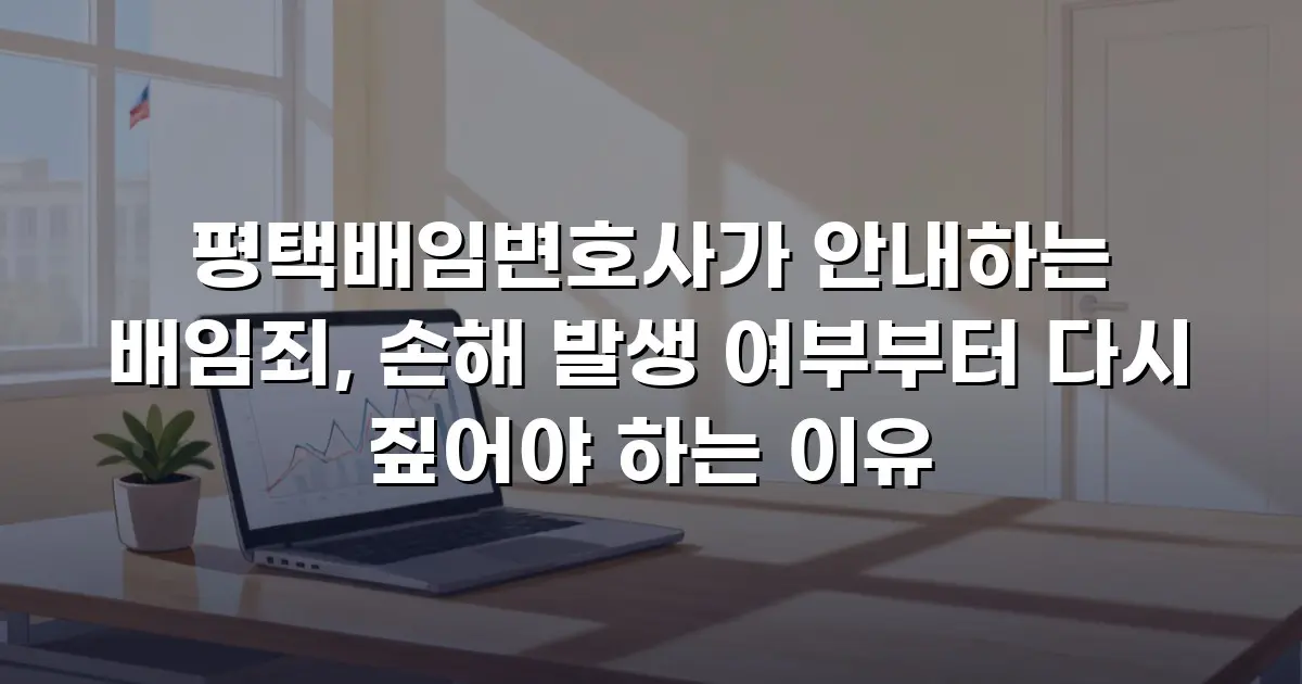 평택배임변호사가 안내하는 배임죄, 손해 발생 여부부터 다시 짚어야 하는 이유