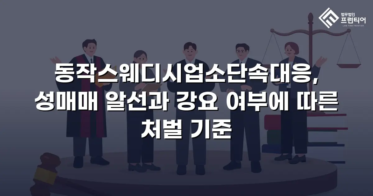 동작스웨디시업소단속대응, 성매매 알선과 강요 여부에 따른 처벌 기준