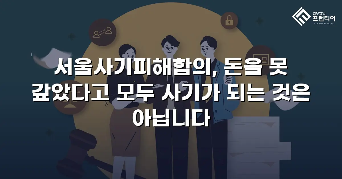 서울사기피해합의, 돈을 못 갚았다고 모두 사기가 되는 것은 아닙니다