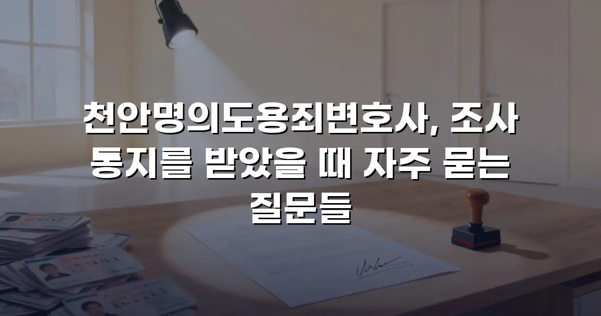 천안명의도용죄변호사, 조사 통지를 받았을 때 자주 묻는 질문들