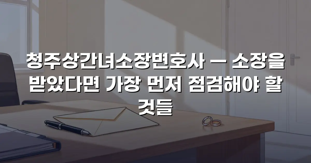 청주상간녀소장변호사 — 소장을 받았다면 가장 먼저 점검해야 할 것들