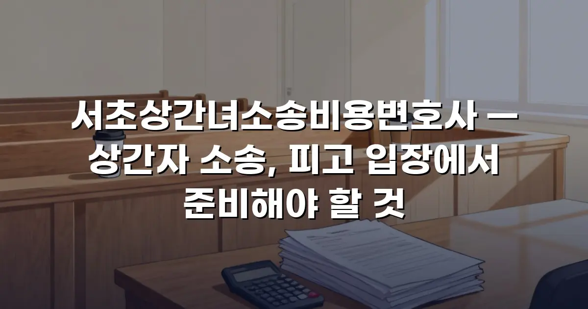 서초상간녀소송비용변호사 — 상간자 소송, 피고 입장에서 준비해야 할 것