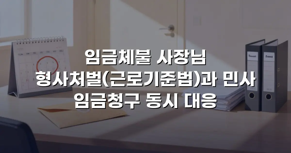 임금체불 사장님 형사처벌(근로기준법)과 민사 임금청구 동시 대응