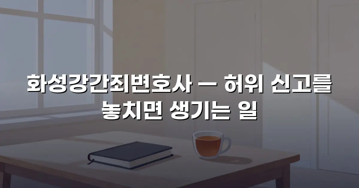 화성강간죄변호사 — 허위 신고를 놓치면 생기는 일