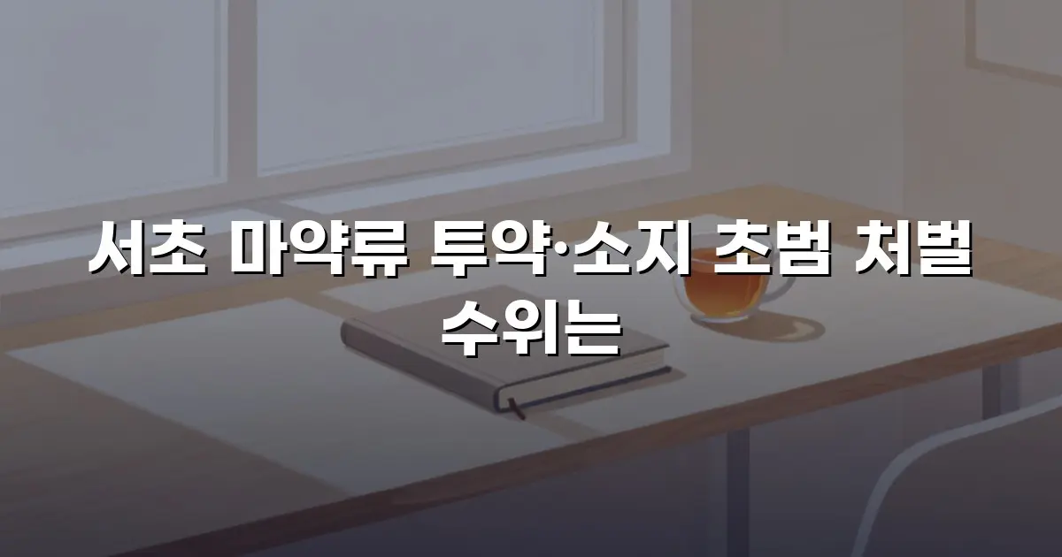 서초 마약류 투약·소지 초범 처벌 수위는