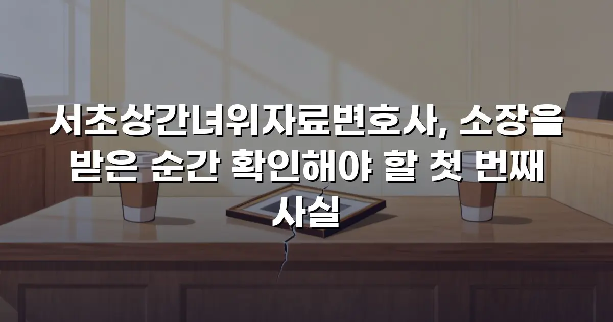 서초상간녀위자료변호사, 소장을 받은 순간 확인해야 할 첫 번째 사실