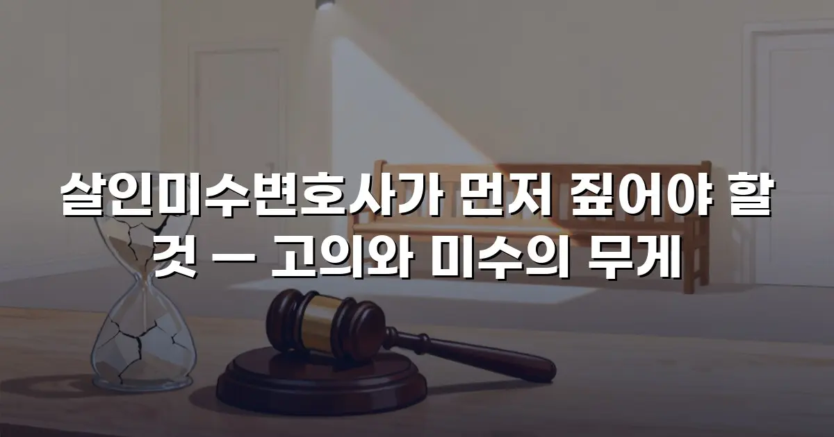 살인미수변호사가 먼저 짚어야 할 것 — 고의와 미수의 무게