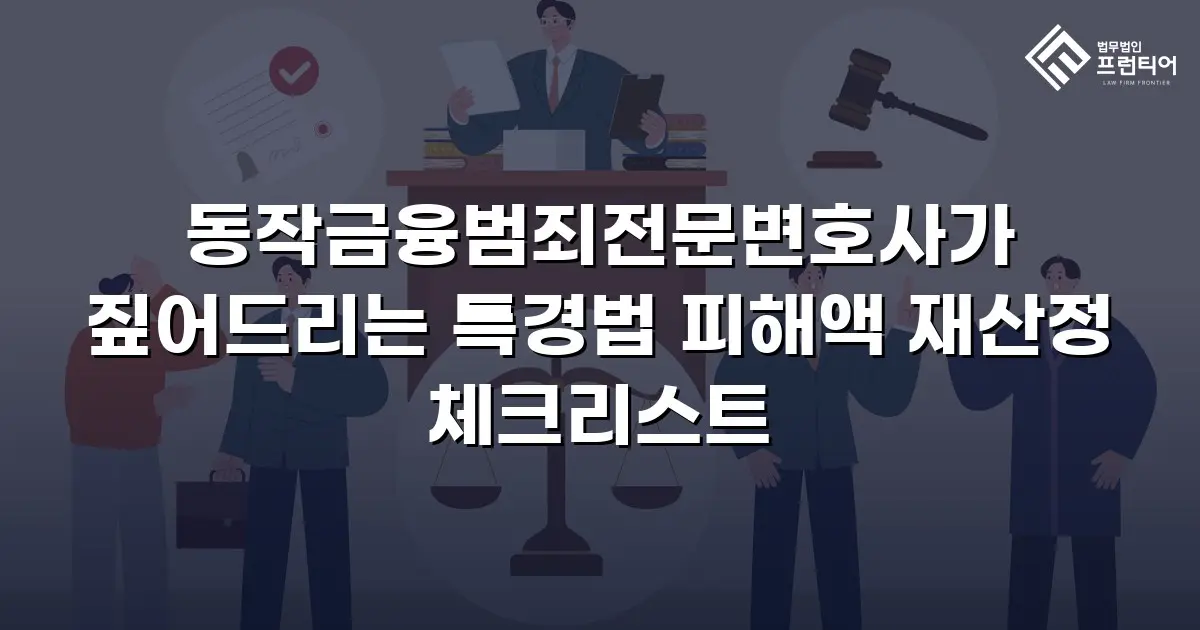 동작금융범죄전문변호사가 짚어드리는 특경법 피해액 재산정 체크리스트
