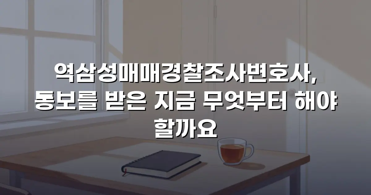 역삼성매매경찰조사변호사, 통보를 받은 지금 무엇부터 해야 할까요