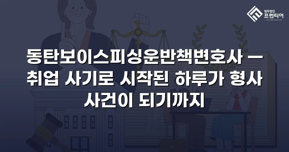 동탄보이스피싱운반책변호사 — 취업 사기로 시작된 하루가 형사 사건이 되기까지