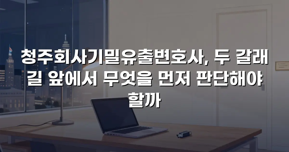 청주회사기밀유출변호사, 두 갈래 길 앞에서 무엇을 먼저 판단해야 할까
