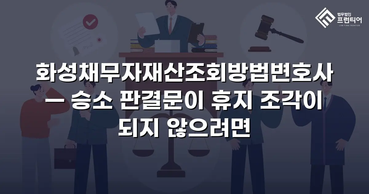 화성채무자재산조회방법변호사 — 승소 판결문이 휴지 조각이 되지 않으려면