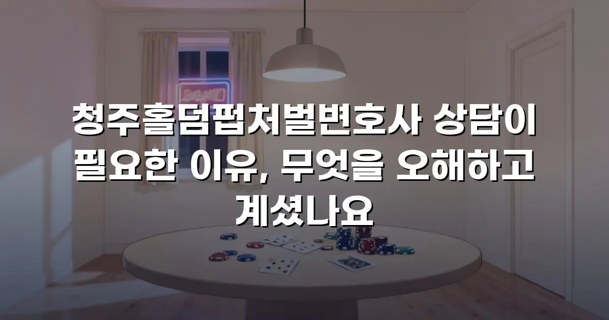 청주홀덤펍처벌변호사 상담이 필요한 이유, 무엇을 오해하고 계셨나요
