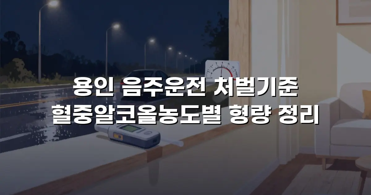 용인 음주운전 처벌기준 혈중알코올농도별 형량 정리