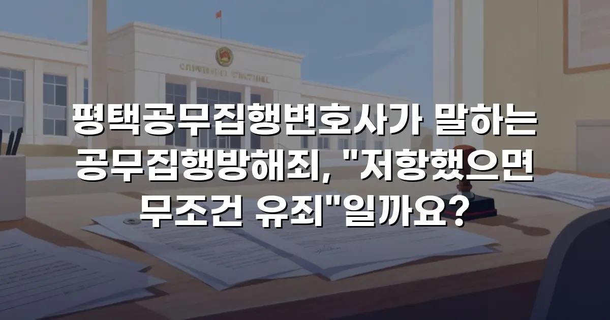 평택공무집행변호사가 말하는 공무집행방해죄, "저항했으면 무조건 유죄"일까요?