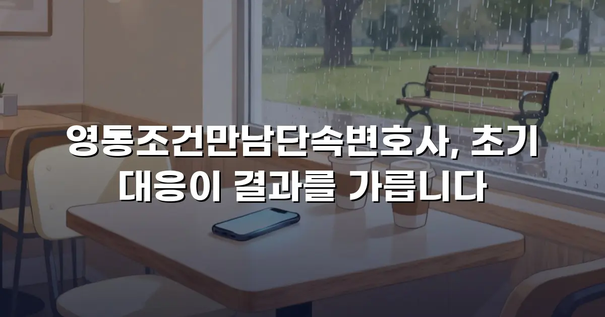 영통조건만남단속변호사, 초기 대응이 결과를 가릅니다