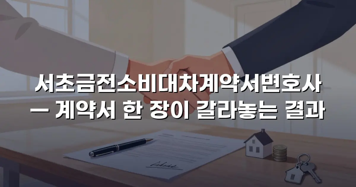 서초금전소비대차계약서변호사 — 계약서 한 장이 갈라놓는 결과