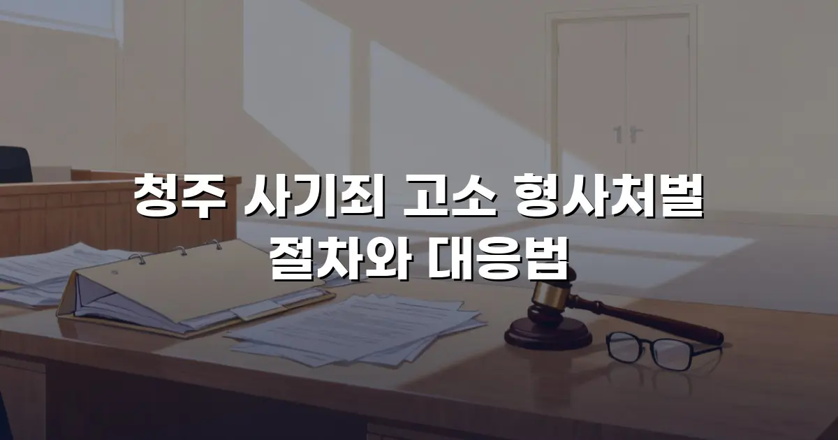 청주 사기죄 고소 형사처벌 절차와 대응법