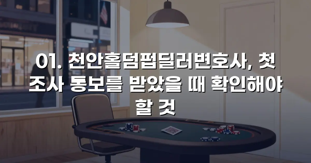 천안홀덤펍딜러변호사, 첫 조사 통보를 받았을 때 확인해야 할 것