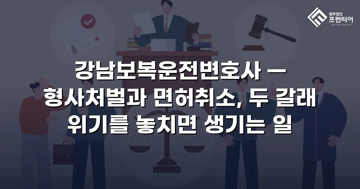 강남보복운전변호사 — 형사처벌과 면허취소, 두 갈래 위기를 놓치면 생기는 일