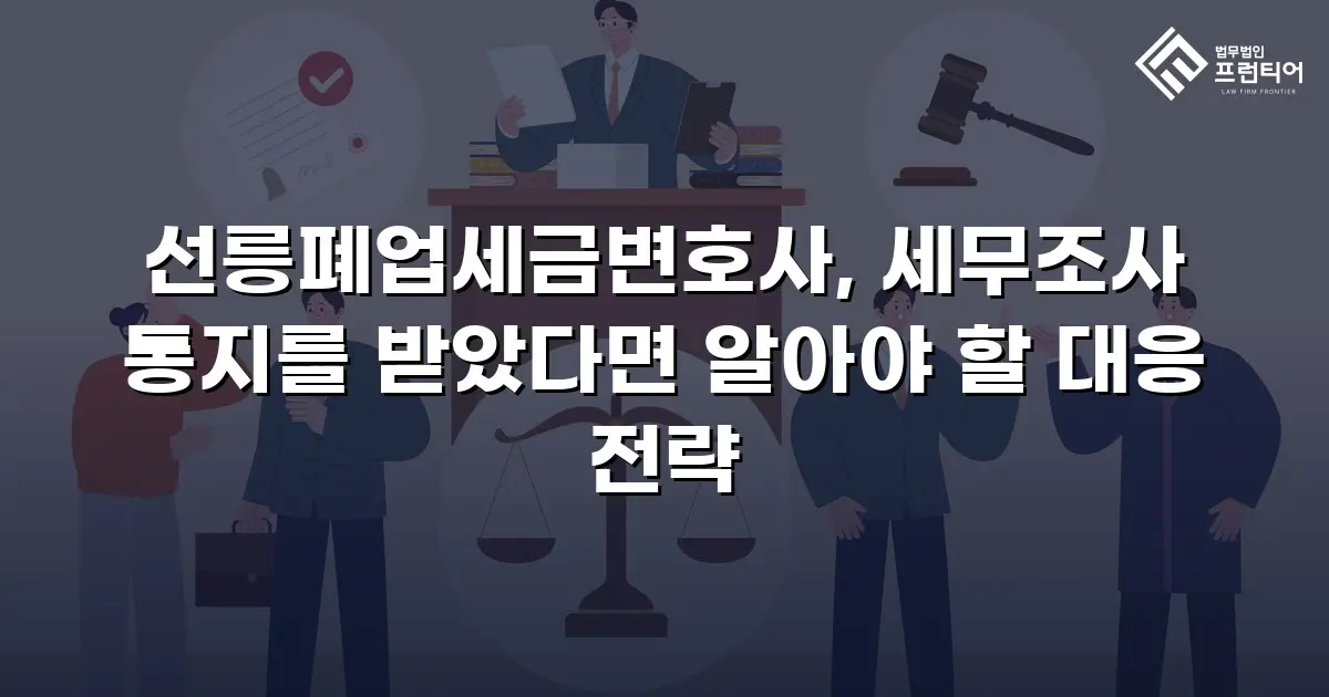선릉폐업세금변호사, 세무조사 통지를 받았다면 알아야 할 대응 전략