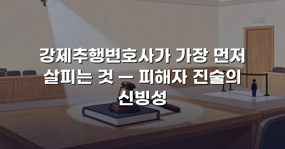 강제추행변호사가 가장 먼저 살피는 것 — 피해자 진술의 신빙성