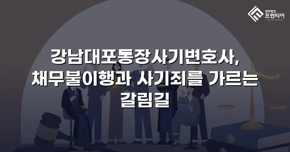 강남대포통장사기변호사, 채무불이행과 사기죄를 가르는 갈림길