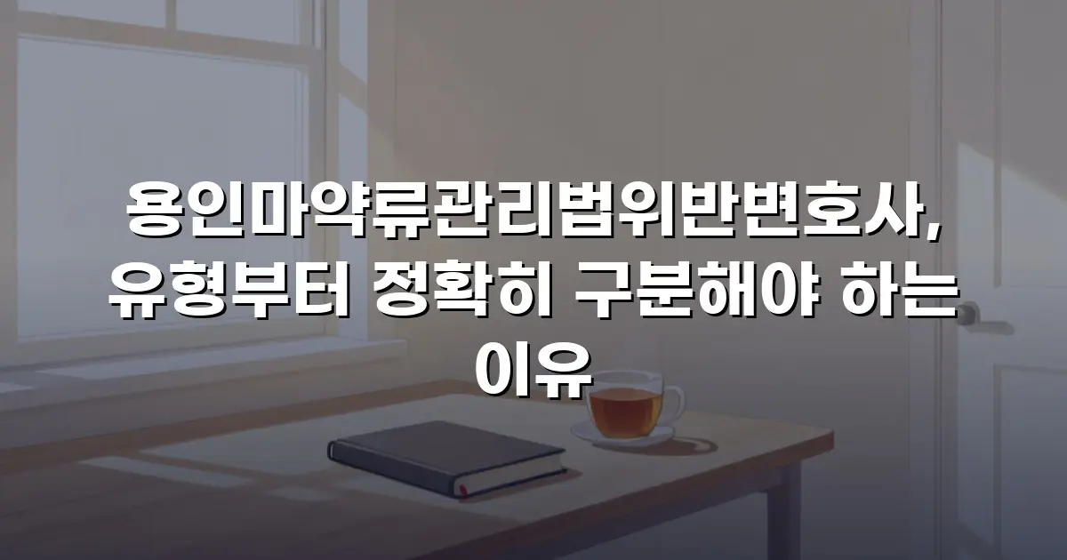 용인마약류관리법위반변호사, 유형부터 정확히 구분해야 하는 이유
