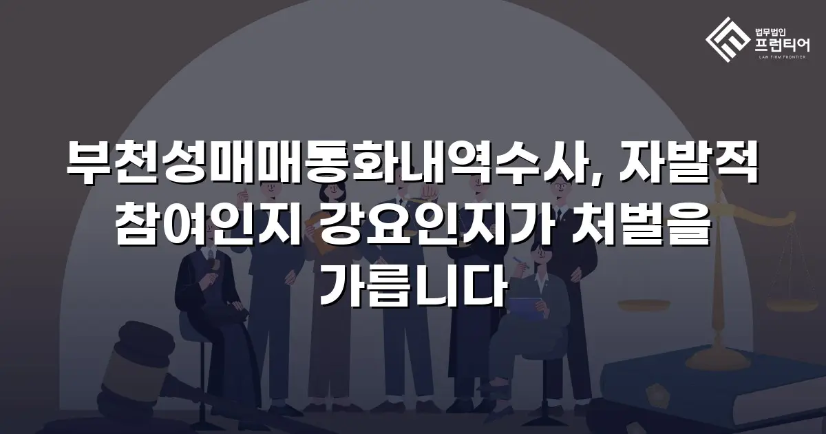 부천성매매통화내역수사, 자발적 참여인지 강요인지가 처벌을 가릅니다