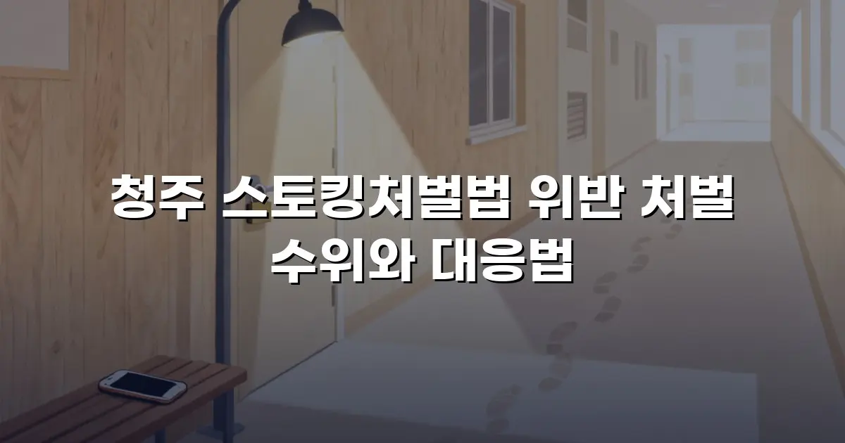 청주 스토킹처벌법 위반 처벌 수위와 대응법