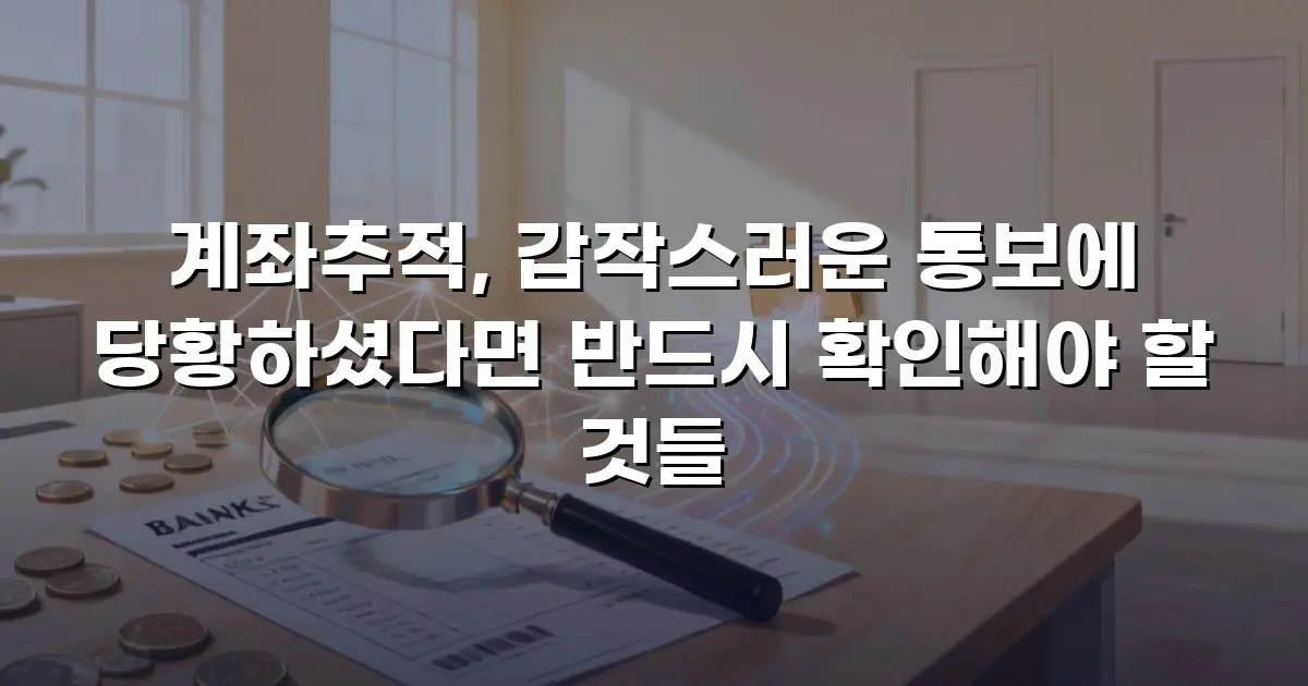 계좌추적, 갑작스러운 통보에 당황하셨다면 반드시 확인해야 할 것들