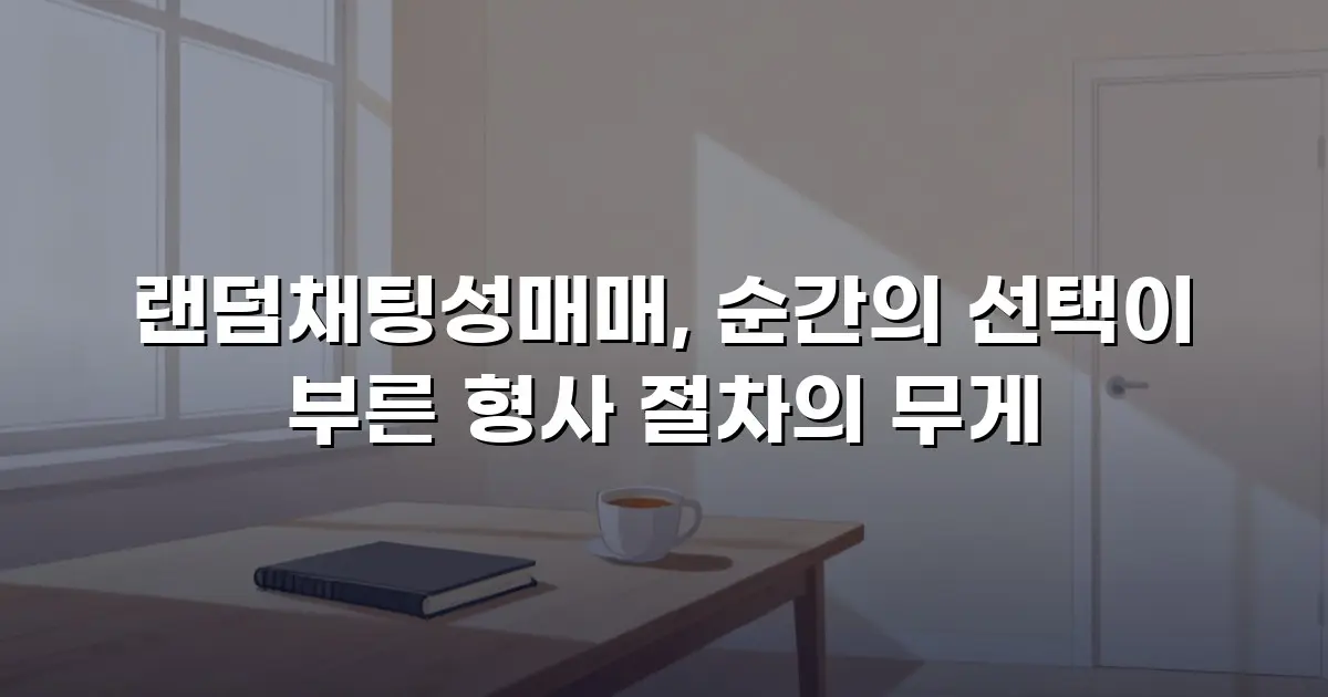 랜덤채팅성매매, 순간의 선택이 부른 형사 절차의 무게