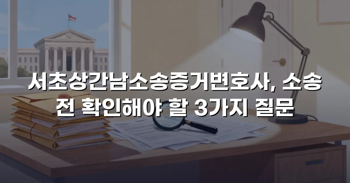 서초상간남소송증거변호사, 소송 전 확인해야 할 3가지 질문