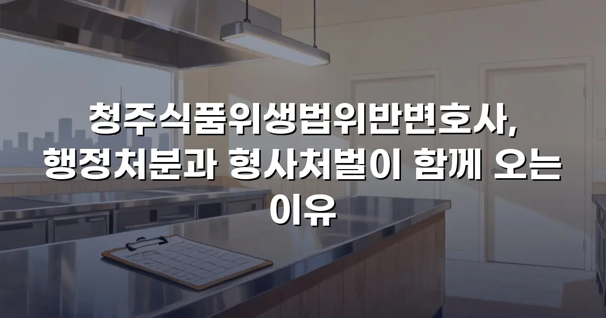 청주식품위생법위반변호사, 행정처분과 형사처벌이 함께 오는 이유