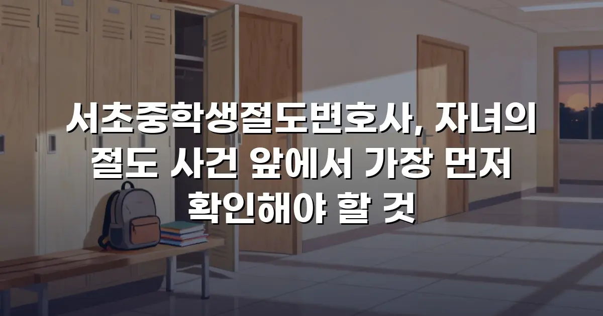 서초중학생절도변호사, 자녀의 절도 사건 앞에서 가장 먼저 확인해야 할 것