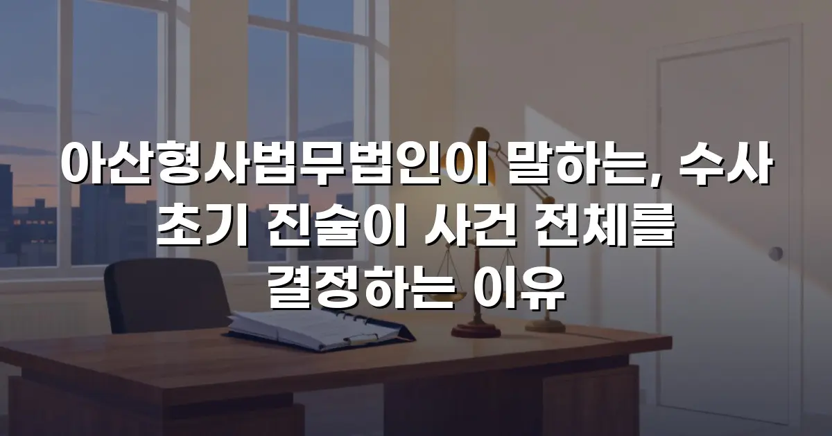 아산형사법무법인이 말하는, 수사 초기 진술이 사건 전체를 결정하는 이유
