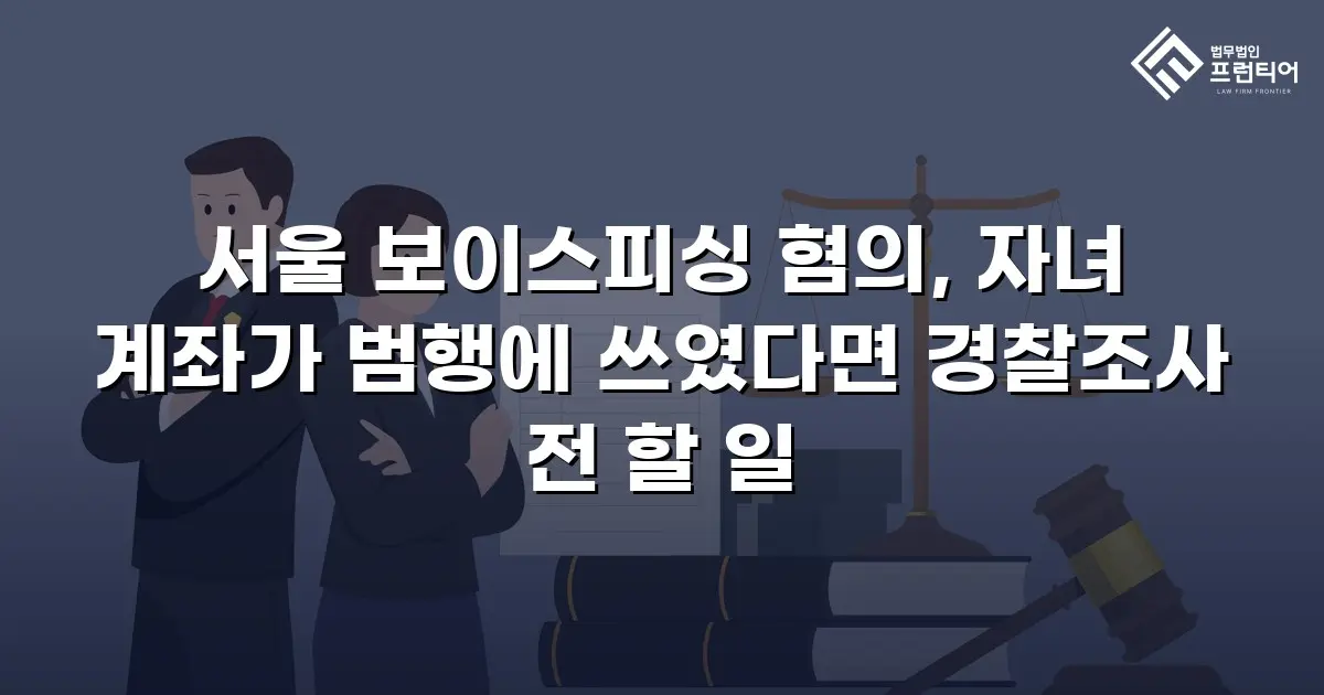 서울 보이스피싱 혐의, 자녀 계좌가 범행에 쓰였다면 경찰조사 전 할 일