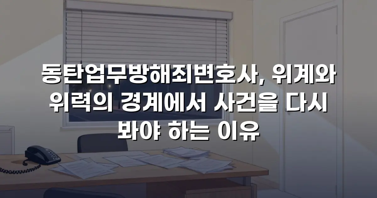 동탄업무방해죄변호사, 위계와 위력의 경계에서 사건을 다시 봐야 하는 이유