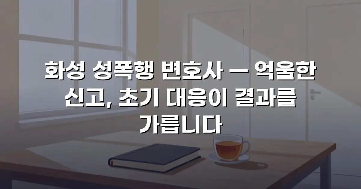 화성 성폭행 변호사 — 억울한 신고, 초기 대응이 결과를 가릅니다