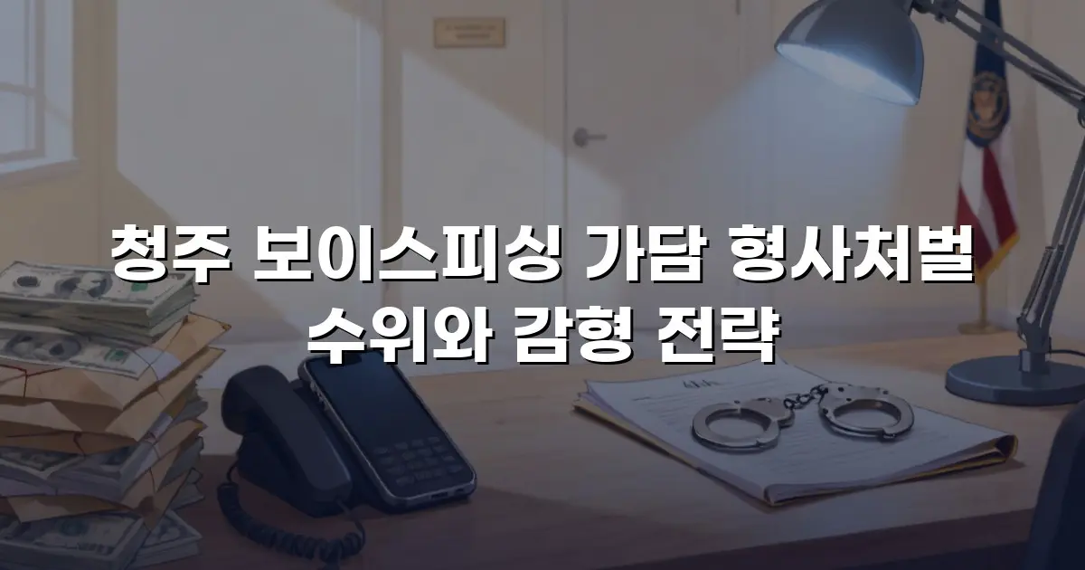 청주 보이스피싱 가담 형사처벌 수위와 감형 전략