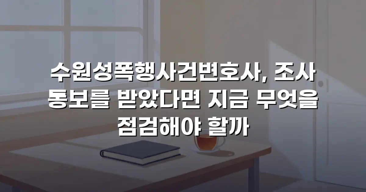 수원성폭행사건변호사, 조사 통보를 받았다면 지금 무엇을 점검해야 할까