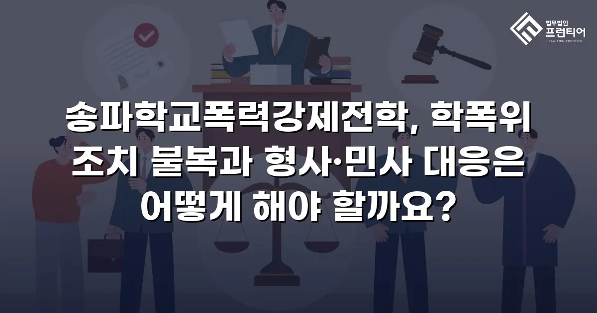 송파학교폭력강제전학, 학폭위 조치 불복과 형사·민사 대응은 어떻게 해야 할까요?