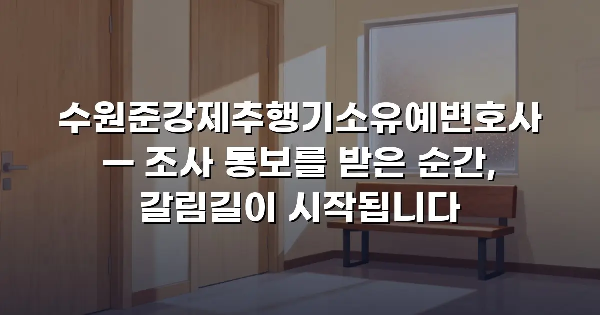 수원준강제추행기소유예변호사 — 조사 통보를 받은 순간, 갈림길이 시작됩니다