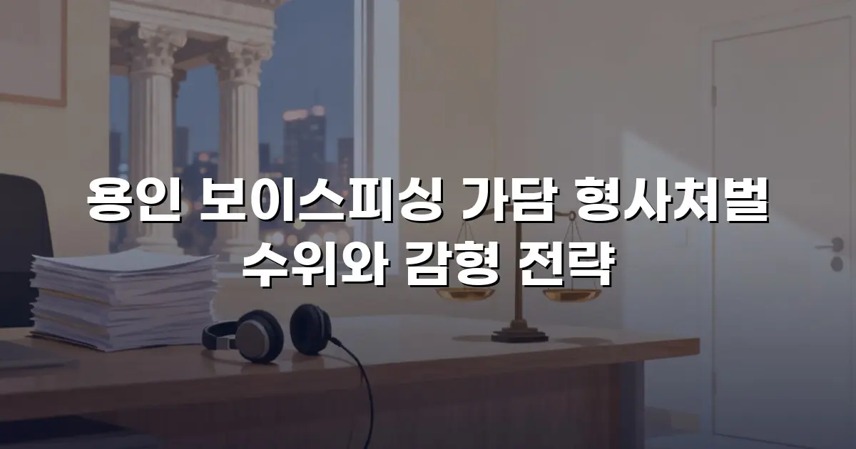 용인 보이스피싱 가담 형사처벌 수위와 감형 전략