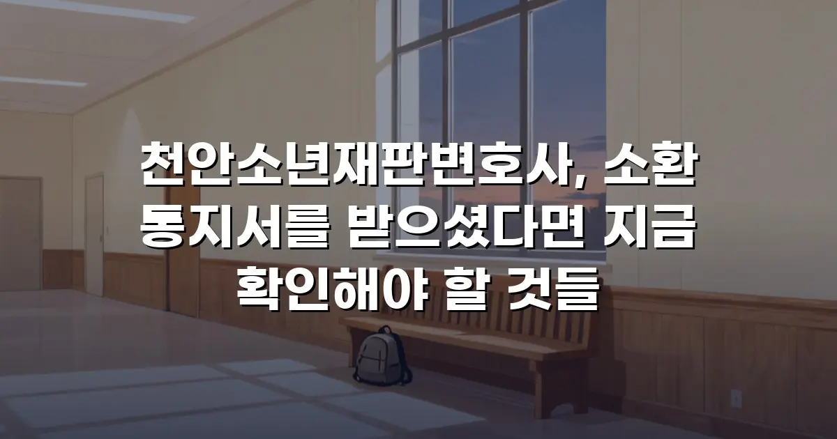 천안소년재판변호사, 소환 통지서를 받으셨다면 지금 확인해야 할 것들