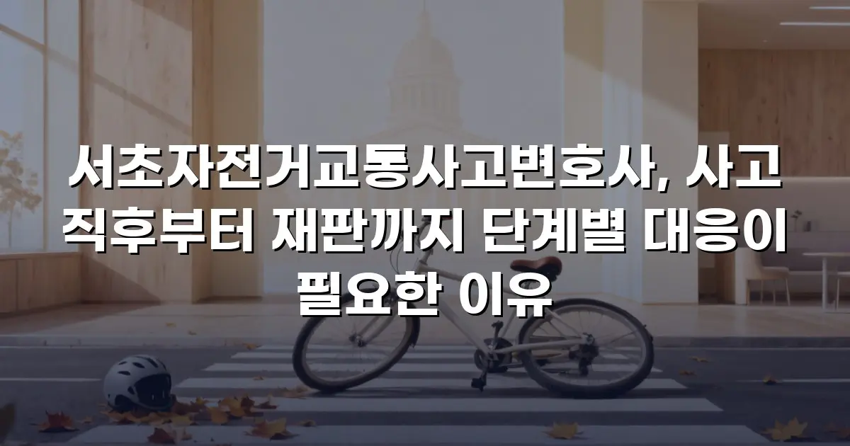 서초자전거교통사고변호사, 사고 직후부터 재판까지 단계별 대응이 필요한 이유